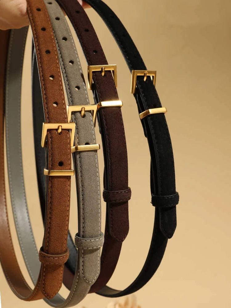 Cintura in pelle scamosciata con cintura fine Cinture da donna di qualità premium per jeans e gonne 2026 Cintura di moda versatile di arrivo 260918