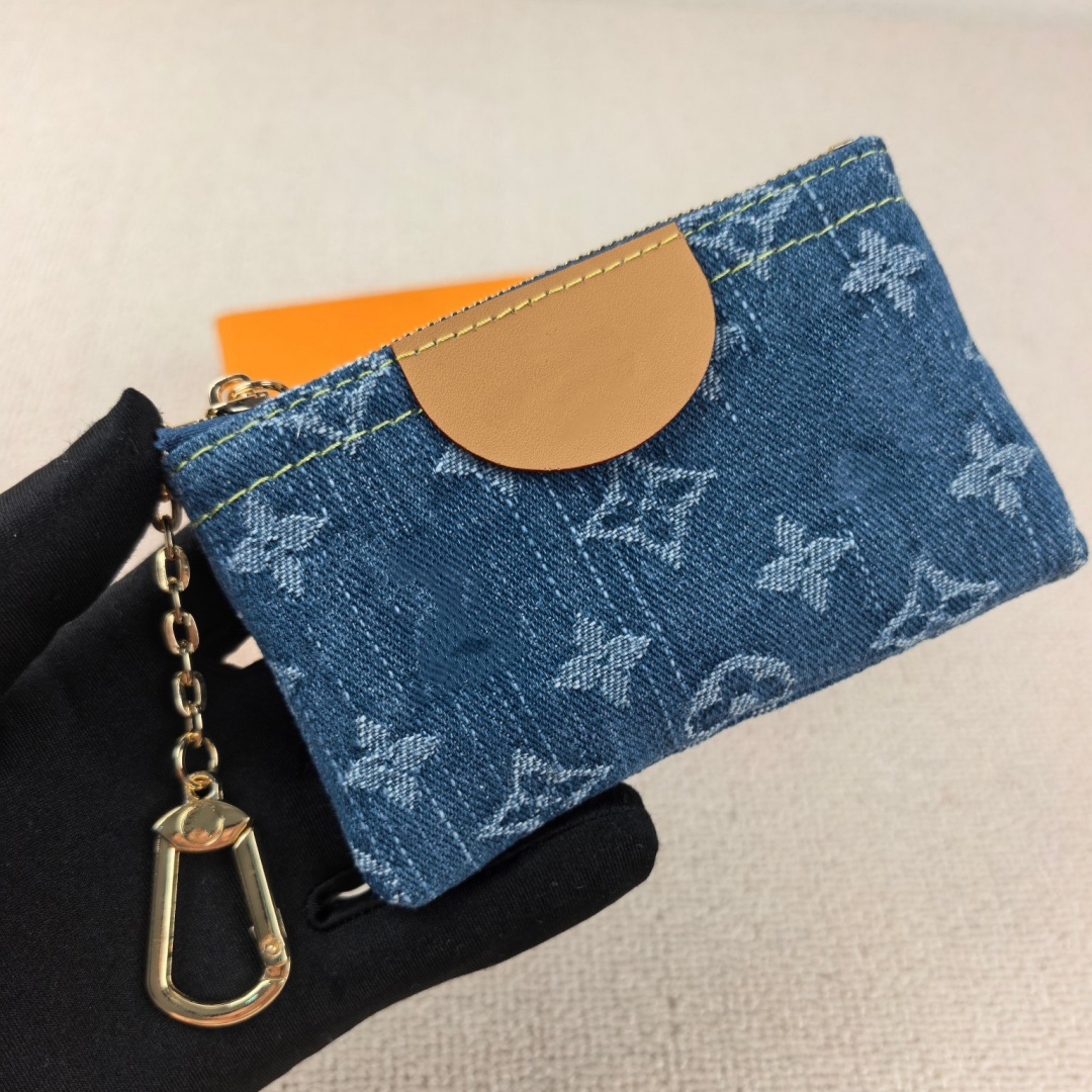 Top luxury Designer Wallets Women Wallet High Quality Denim Wallet Holders Zipper Ladies Purse Checked Embossed Flowers Wallet bag M27109