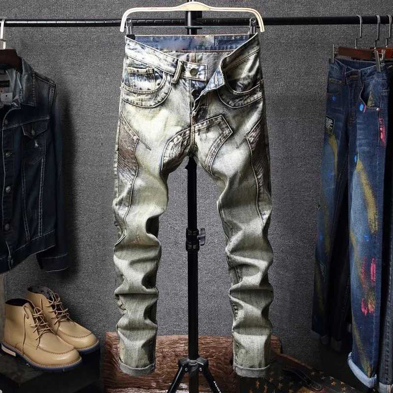 Men's Jeans Autumn and Spring Fashion Trend American Vintage Sports Straight Leg Jeans Men's Casual Comfortable Elastic High Quality Pants