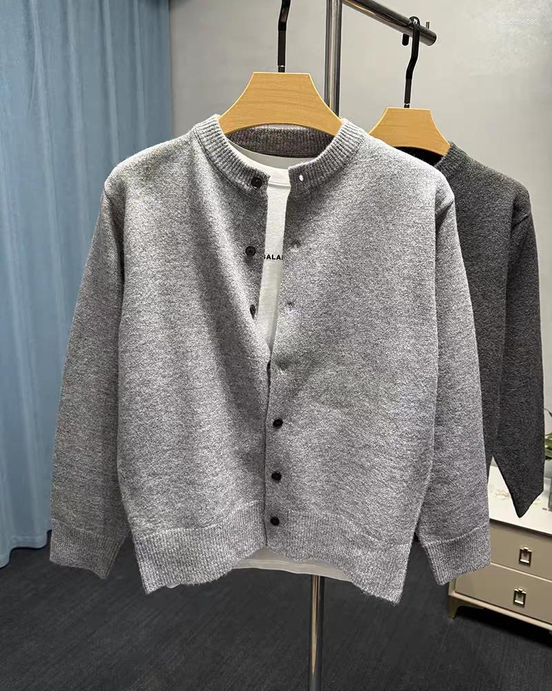 High End Wool Men's Trend Button Cardigan Luxury Knitted Soft Comfort Simple Solid Color Spring Autumn Casual Versatile Coat