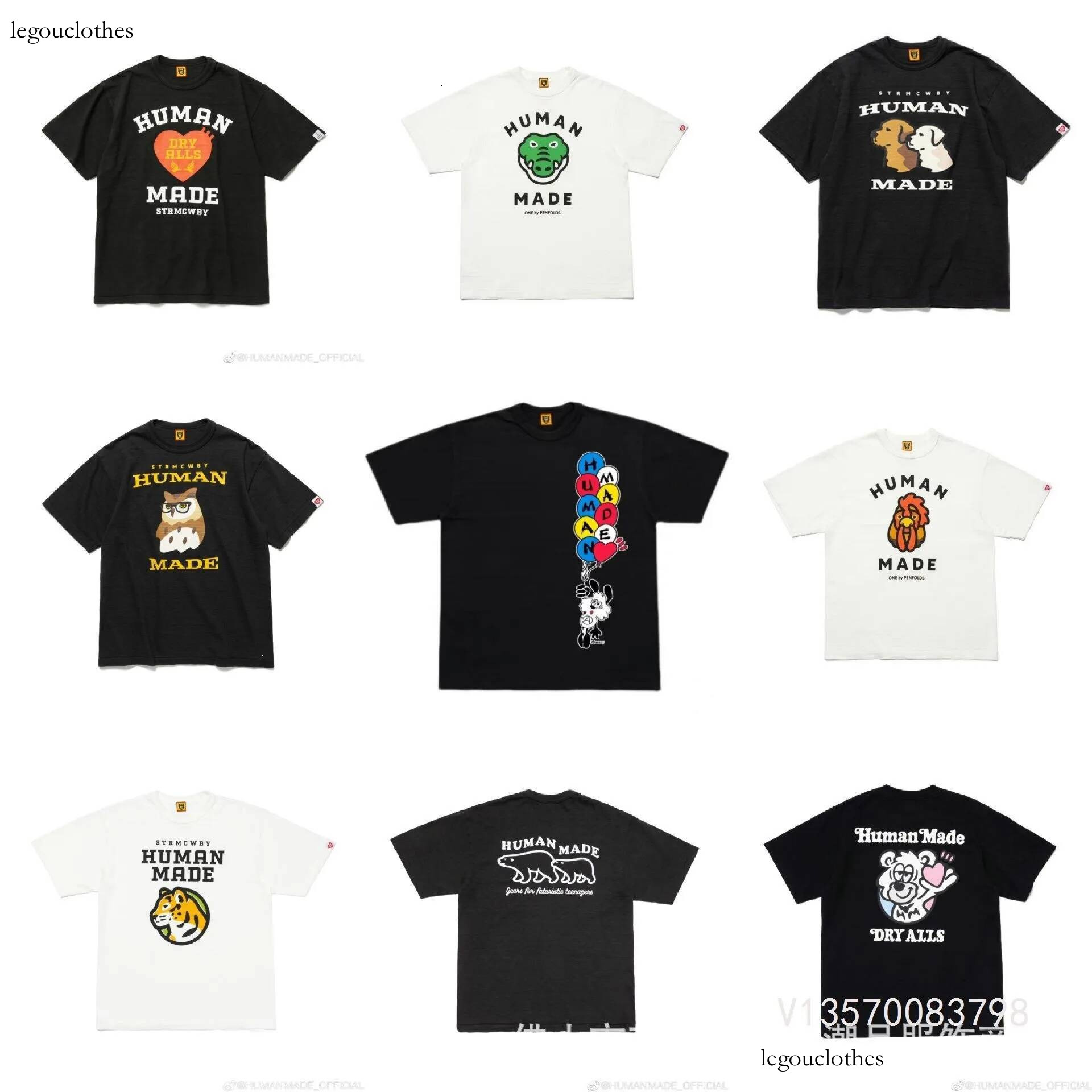 Brand Fashion T Shirt Designer Men's Cotton T Shirt Duck Dog Letter Printed Heart Graffiti High Street Top Casual Human Short Sleeved T Shirts