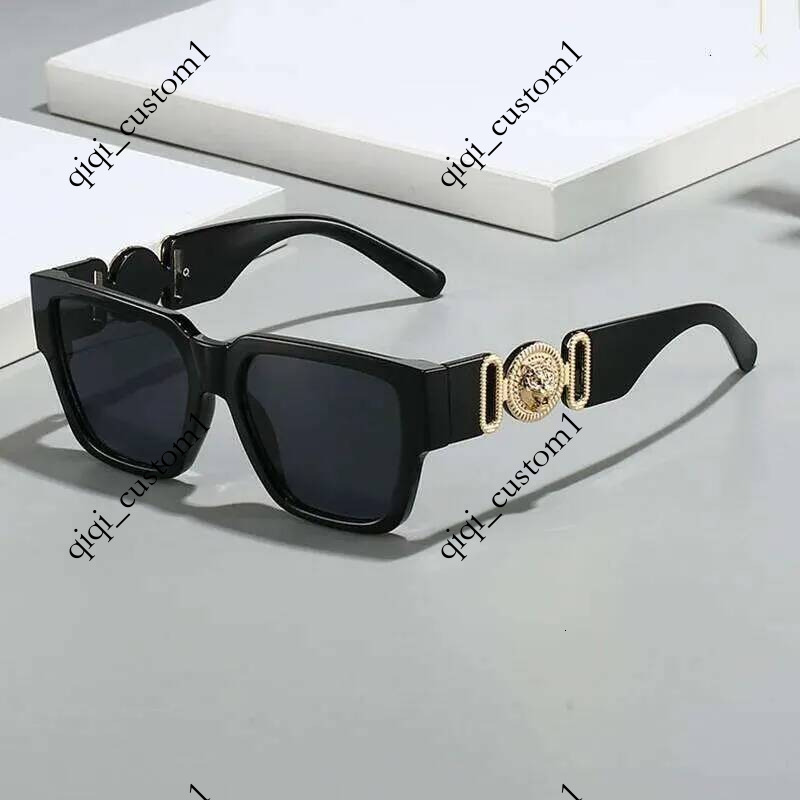 Classic Vintage Y2k Oversized Square Sunglasses Women For Men Luxury Brand Designer Sun Glasses Punk Popular Metal Lion Shades