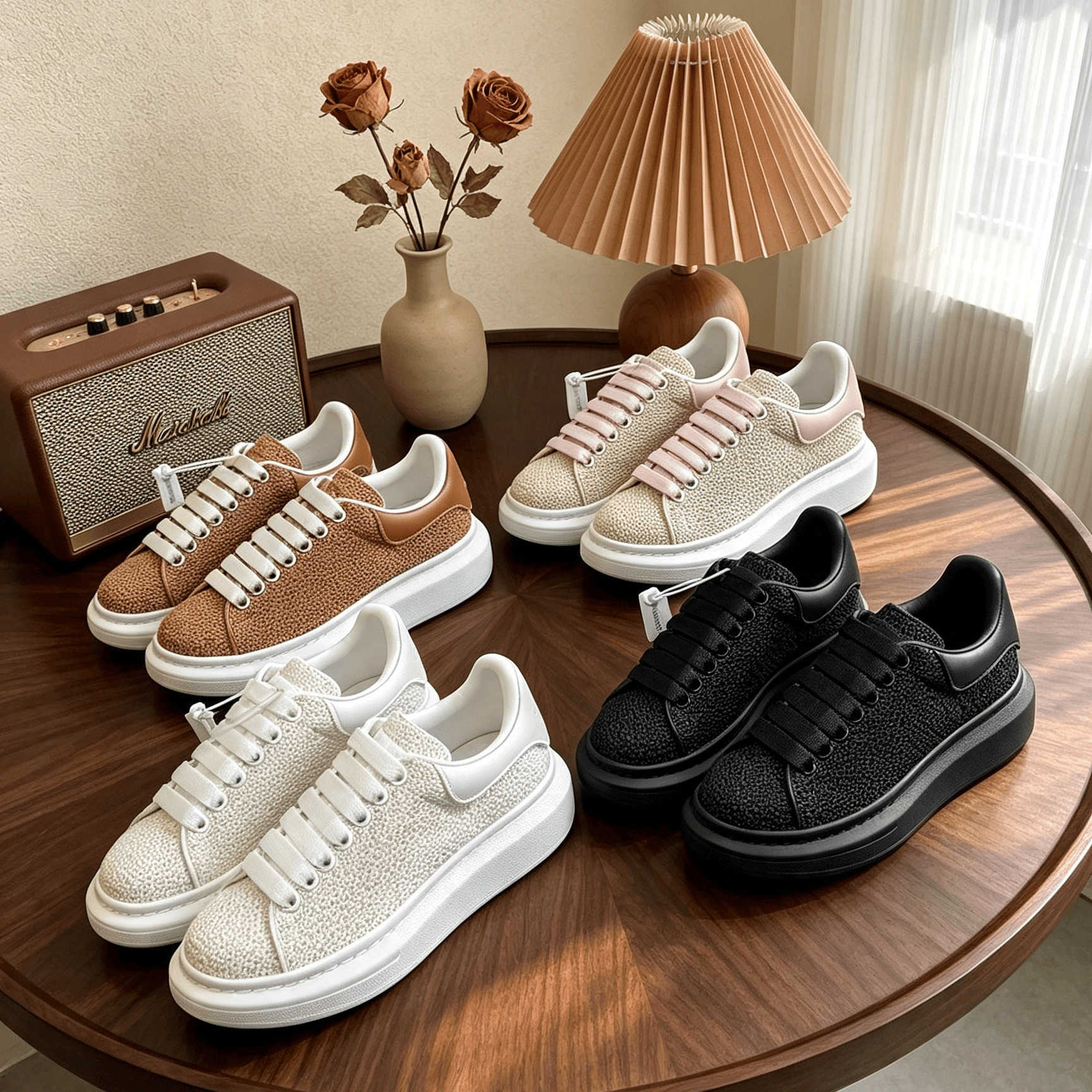 Chaussures habillées 2026 nouvelles baskets décontractées tissées à semelles épaisses design unisexe style à lacets à bout rond facile à enfiler