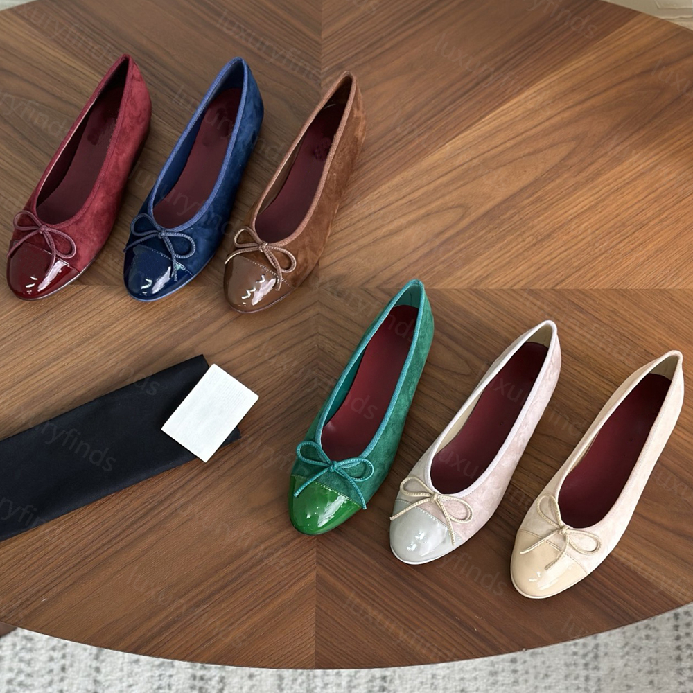 Dress Shoes Women Ballet Flats Genuine Leather Sole Round Toe Designer Ballet Shoes Slip on Elegant Daily Commute Footwear Comfortable Lightweight L