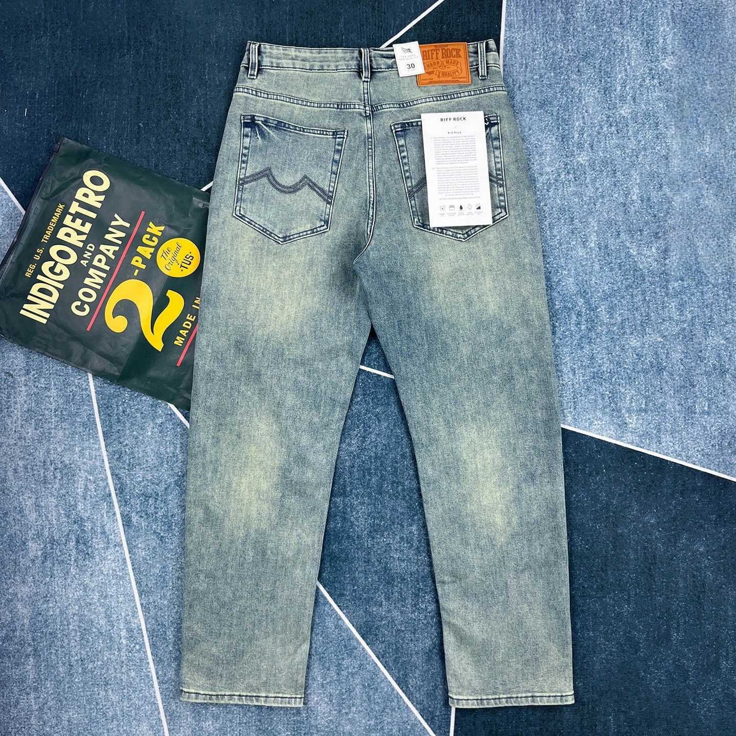 Men's Jeans Spring new American retro slim jeans men's small straight trousers Japanese casual trend X260919