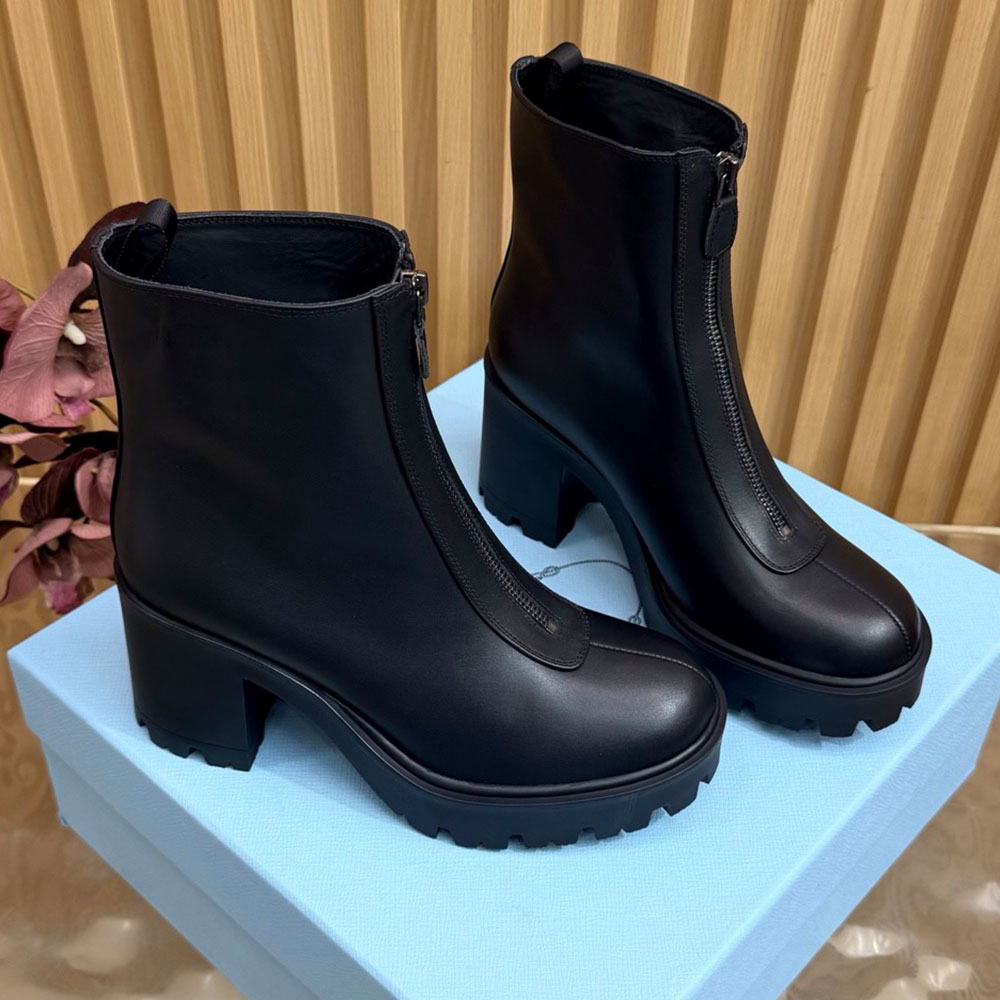 Leather Ankle Boots With Zipper Womens Designer Boot 1T620O Fashion Luxury Chelsea Boots New Model Comfort Casual Autumn Winter Boot Leather Lining