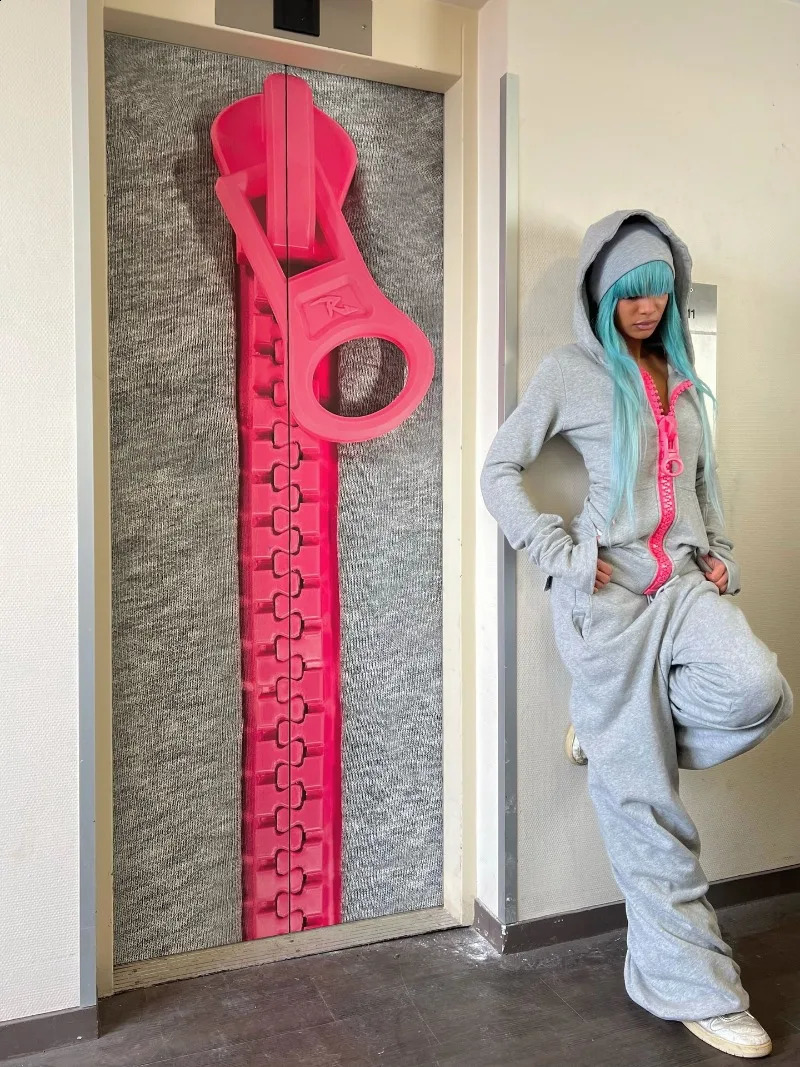 Oversized Hoodie Women Y2k European and American Retro Oversized Zipper Harajuku Street Hip-hop Casual Zipper Sweatshirt Unisex 260918