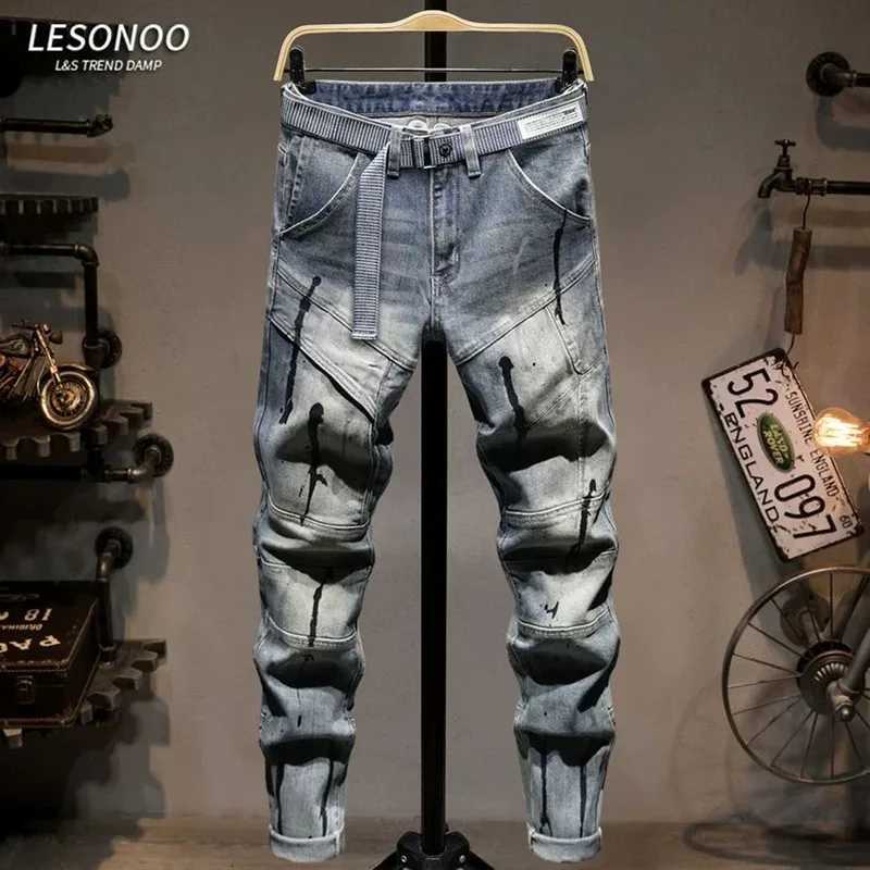 Men's Jeans Autumn and Spring Style Trendy American Vintage Straight Leg Denim Pants for Men Sports Comfortable Elastic High Quality Jeans X260