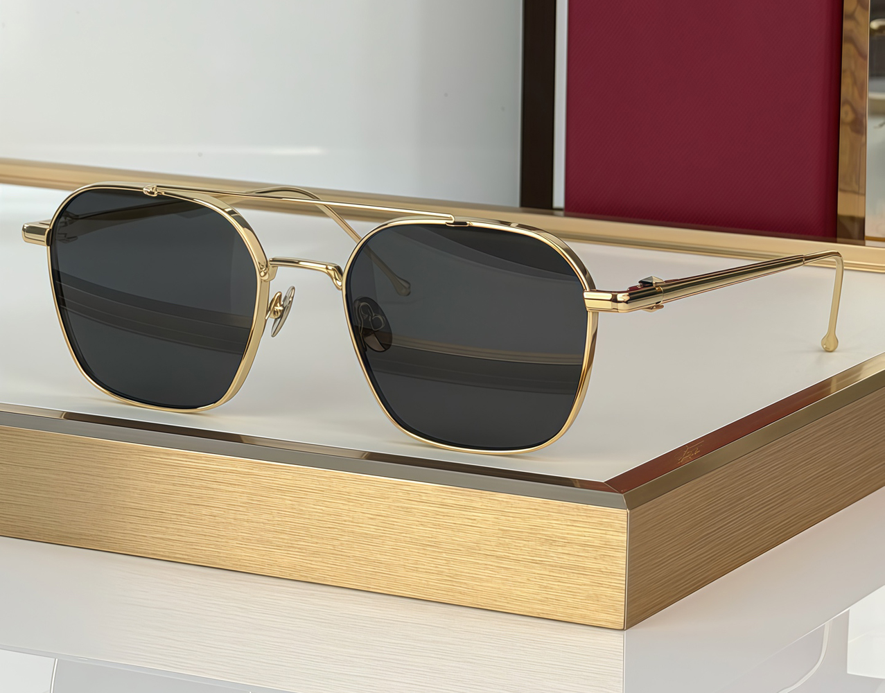 Vintage Pilot Sunglasses for Men UV400 Protection Classic Style Double Brush Metal Frame Designer Sun Glasses Vacation Driving Eyewe