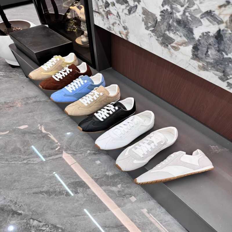 Casual Shoes triangular genuine leather flat German training shoes versatile women's casual sneakers matte finish Forrest Gump style