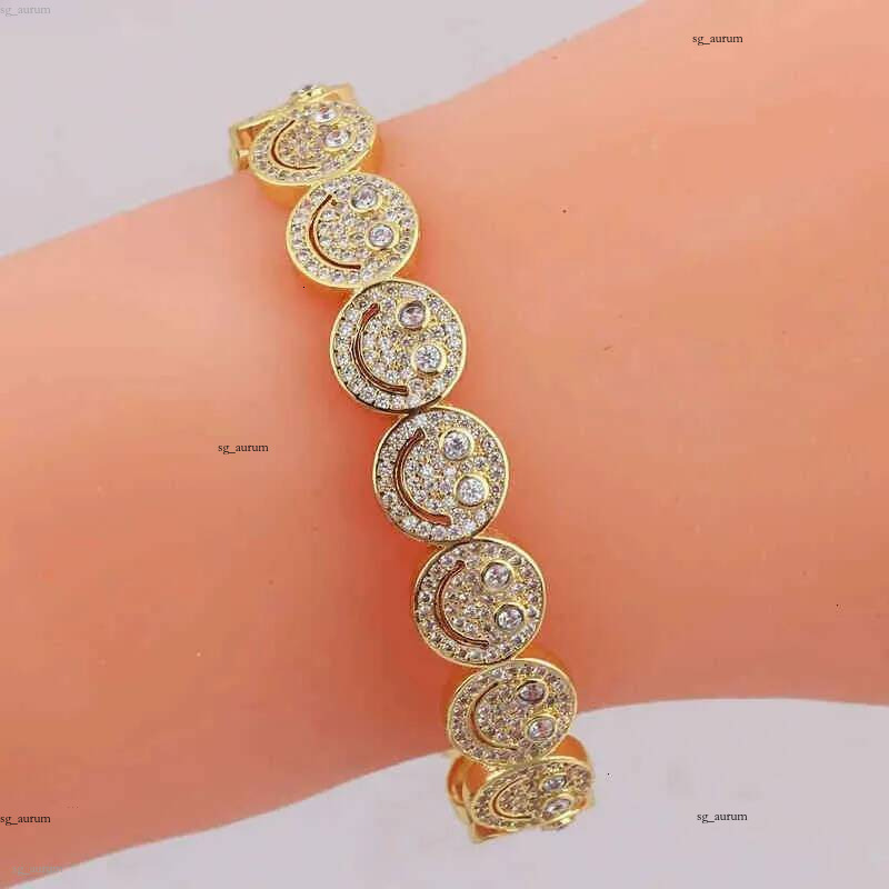 Charm designer smiley face bracelet European Fashion Retro Diamond bangle festival gift jewelry Open Bracelets for Women 354 XWJI
