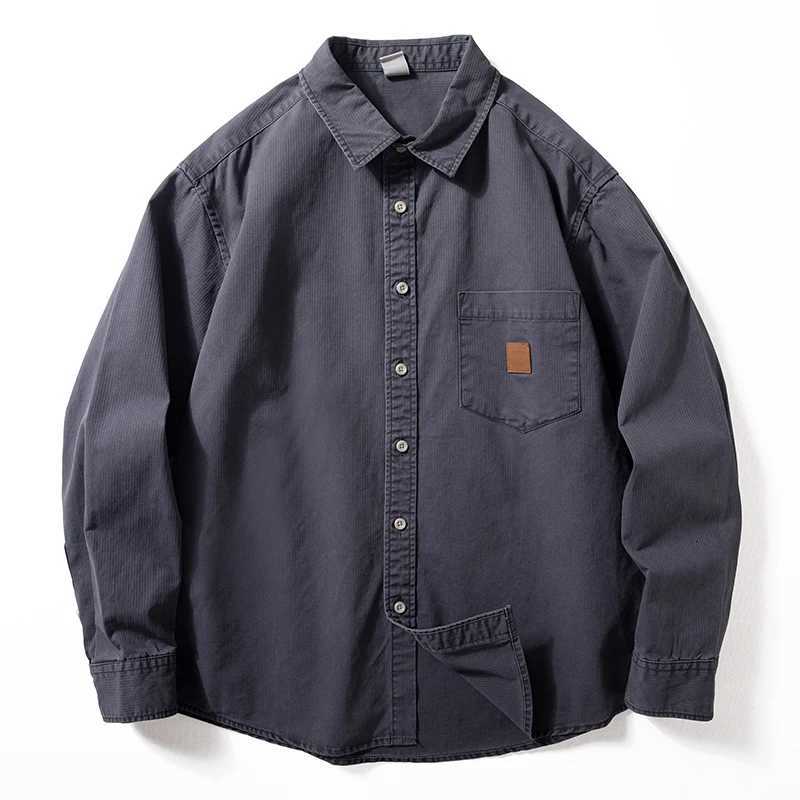 Men's Casual Shirts Vintage cotton shirt men's trend with loose casual American long-sleeved spring and autumn new shirts X260919