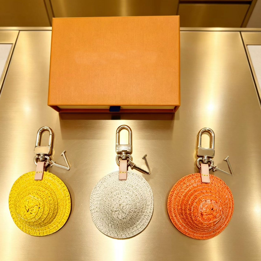 Designer Mini Straw Hat Keychains Bag Charm Women Luxury Pendant Fashion Accessory Keychain Classic Accessories Lovers Keychains gift