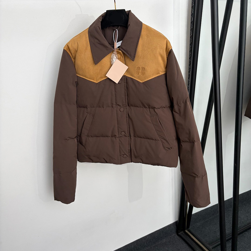Luxury Women Warm Padded Coats Lapel Neck Faux Suede Patchwork Thicken Puffer Jackets Winter Vintage Street Commuter Style Outerwear