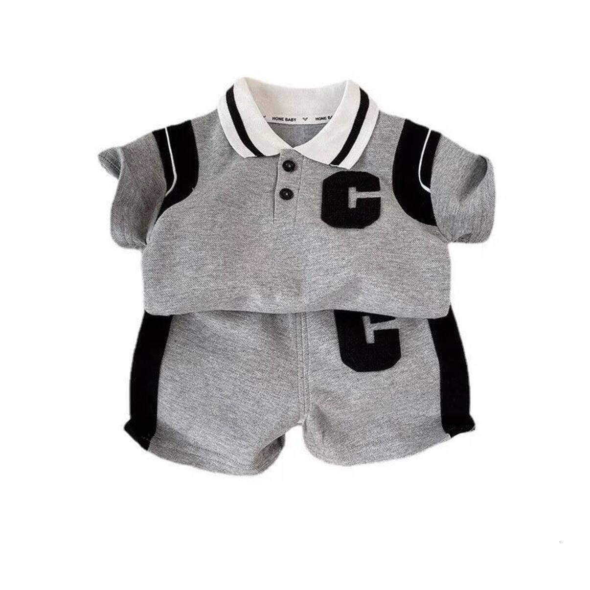 Boys Clothing Set Free Shipping Kids Designer Clothes Summer Boys Short Sleeve Outfit baby 2pcs Set Korean Style Polo Shirt Shorts 2 Piece New Thin