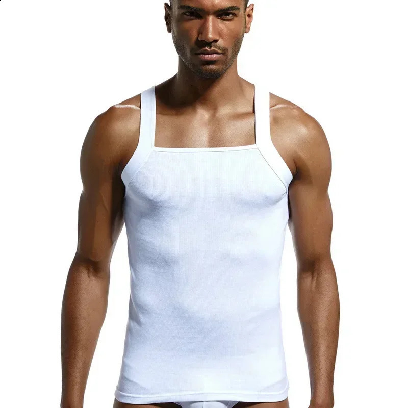 Mens Square Cut Tank Tops GUnit Cotton Ribbed Casual Undershirts Muscle Tank Shirts Sleeveless Comfort Stretch Workout Vest 260920