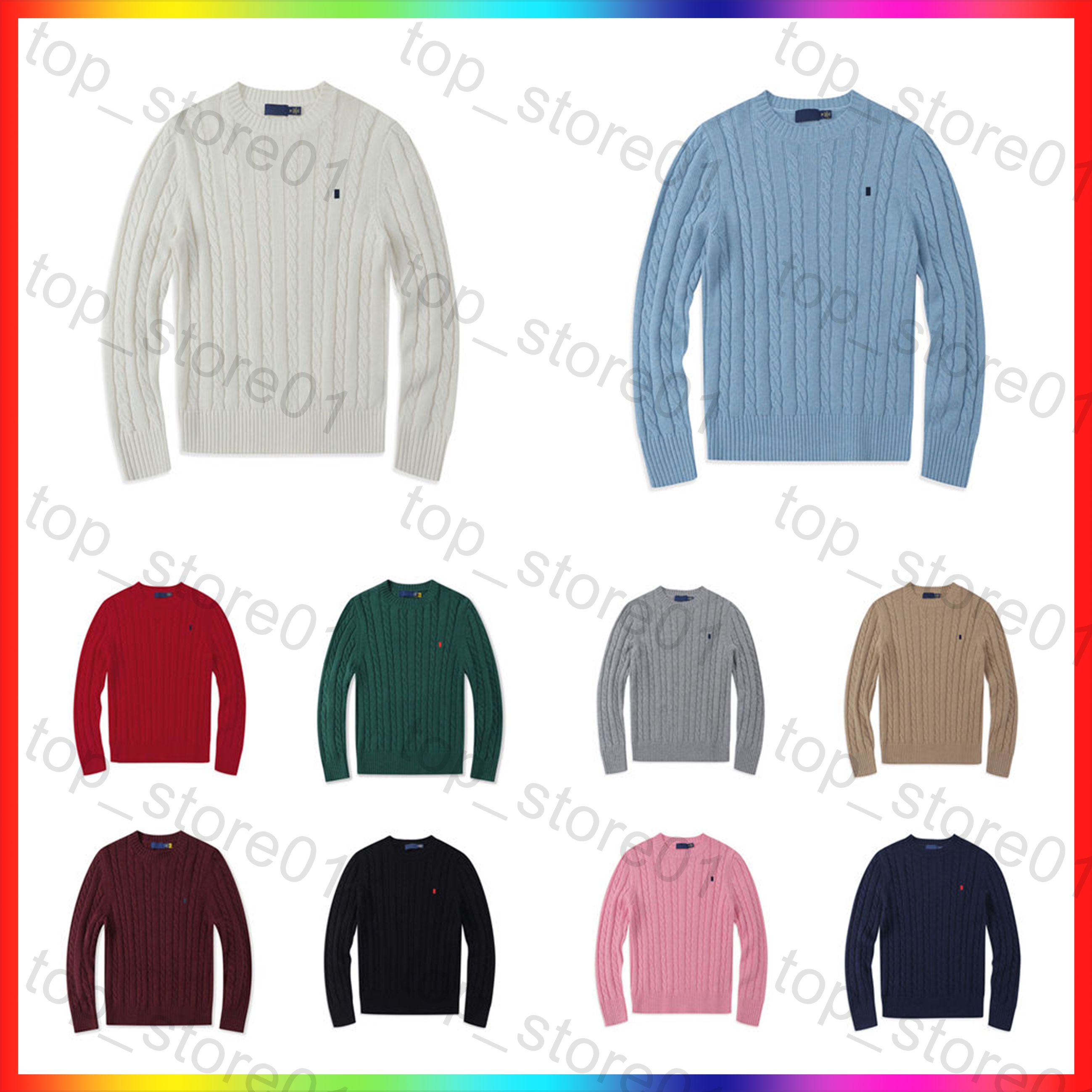 2026 Men sweater Top designer Luxury Casual Loose Knitted Embroidered Small Horse For Street Fashion Mens Women Sweaters O Neck Long Sleeve Jumper S