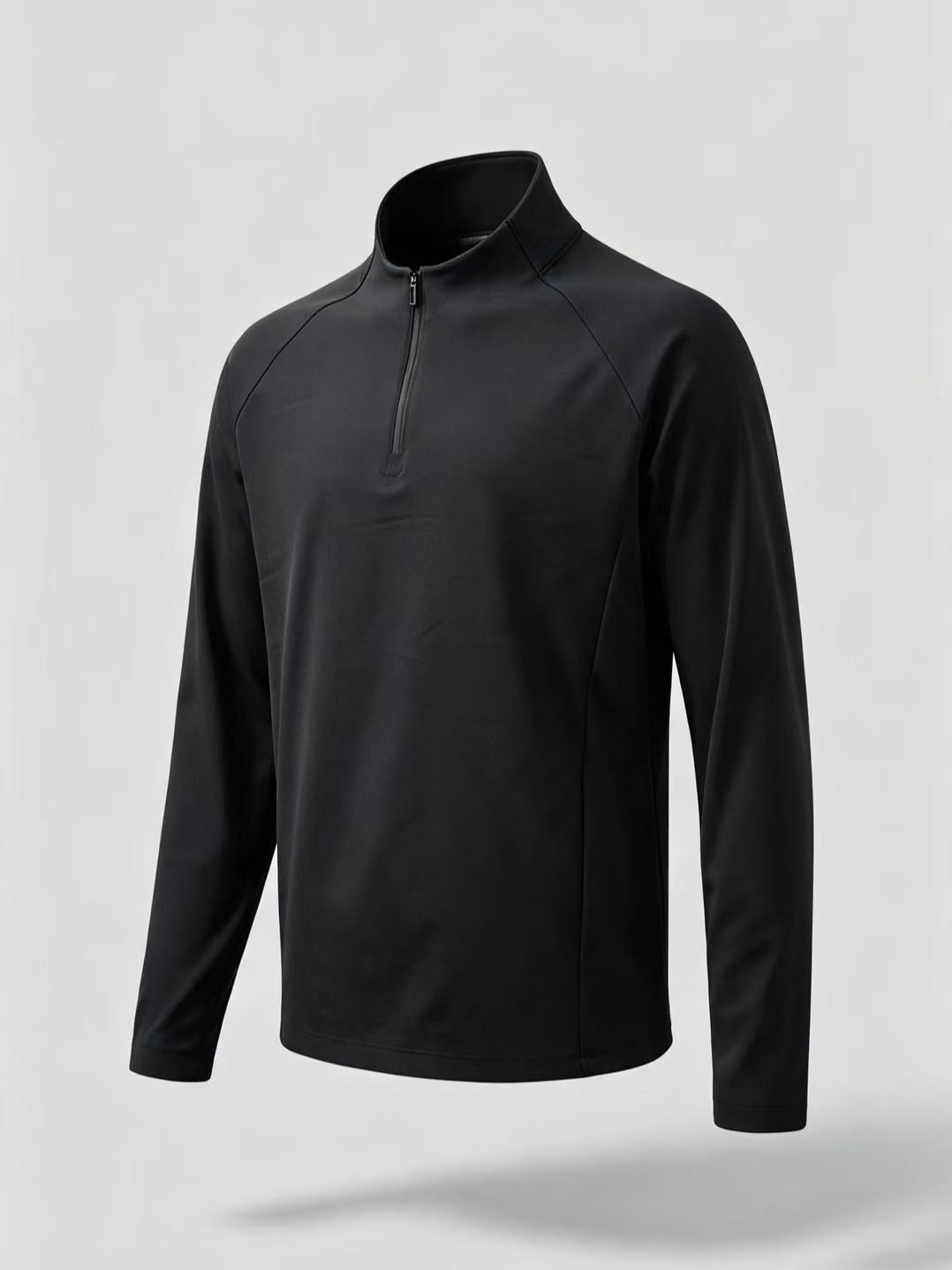 Men's Spring and Autumn Winter New Style Stand up Collar Half Zipper and Velvet Long Sleeve Outdoor High Elasticity Sports Fitness Hoodie