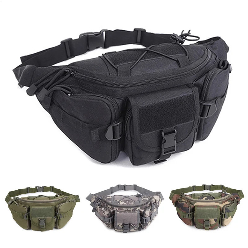 Outdoor Waist Bag Men's Tactical Waterproof Molle Camouflage Hunting Hiking Climbing Nylon Mobile Phone Belt Pack Combat Bags 260918