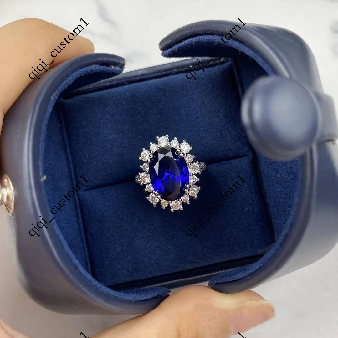 BIG zircon sapphire sterling silver platinum plated never fade designer ring US sizes 5 6 7 8 top counter quality HW 020