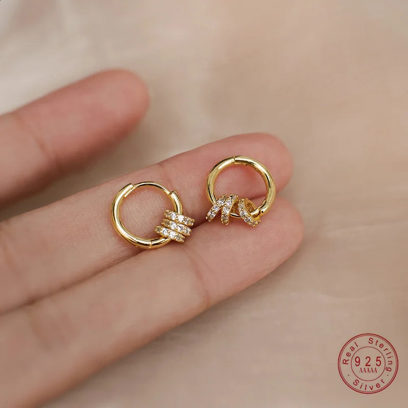 925 Sterling Silver Sparkling y Clear CZ Geometry Earrings Classic Wedding Drop Earrings For Women Jewelry 260920