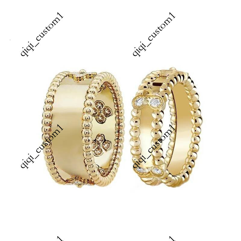 Top grade classic clover designer band for women girls charm elegant 18k gold silver rings with shine crystal bling diamond engagement ring jewelry6