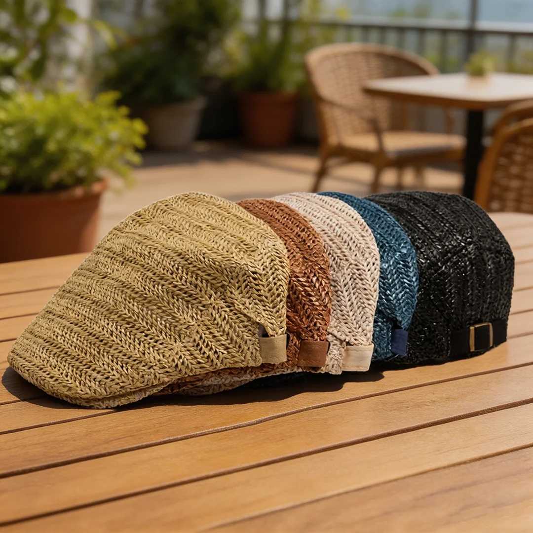Money Old Berets Style 1pc Breathable Straw Berets for Men Women Spring Summer Sun Artist Painter Beret Hat Adjust Flat Cap Newsboy Cap N260919