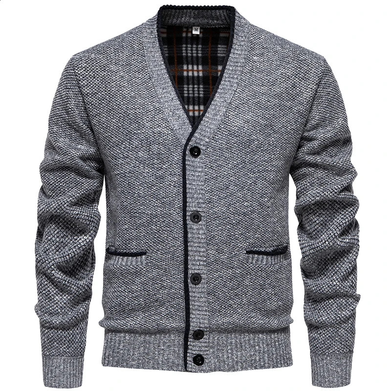 Autumn Men Vneck Business Cardigans Sweatercoats Winter Warm Cardigan Sweaters Male Casual Slim Fit 4XL 260918