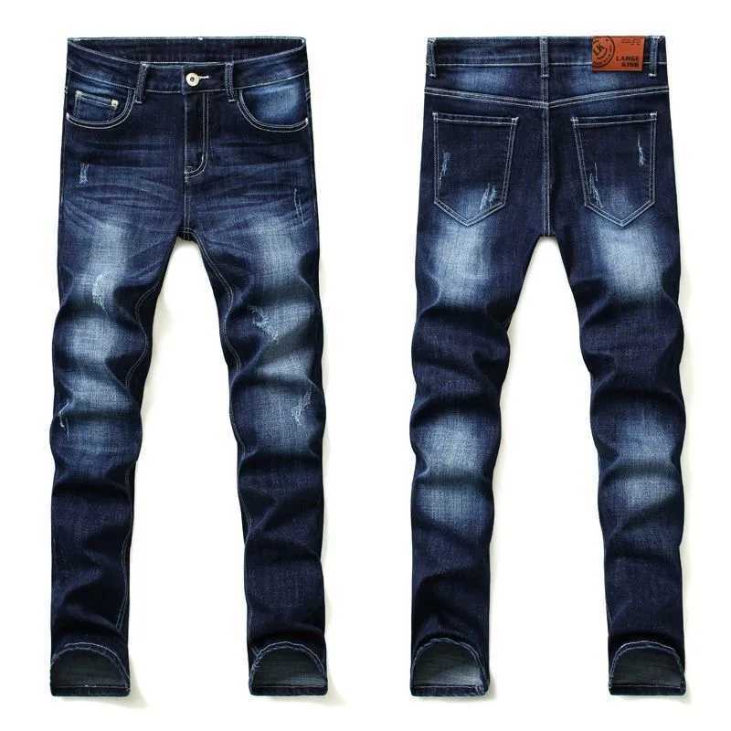 Men's Jeans Spring and Autumn Fashion Trend Solid Color Retro Sports Straight Leg Jeans Men's Casual Comfortable Elastic High-Quality Jean