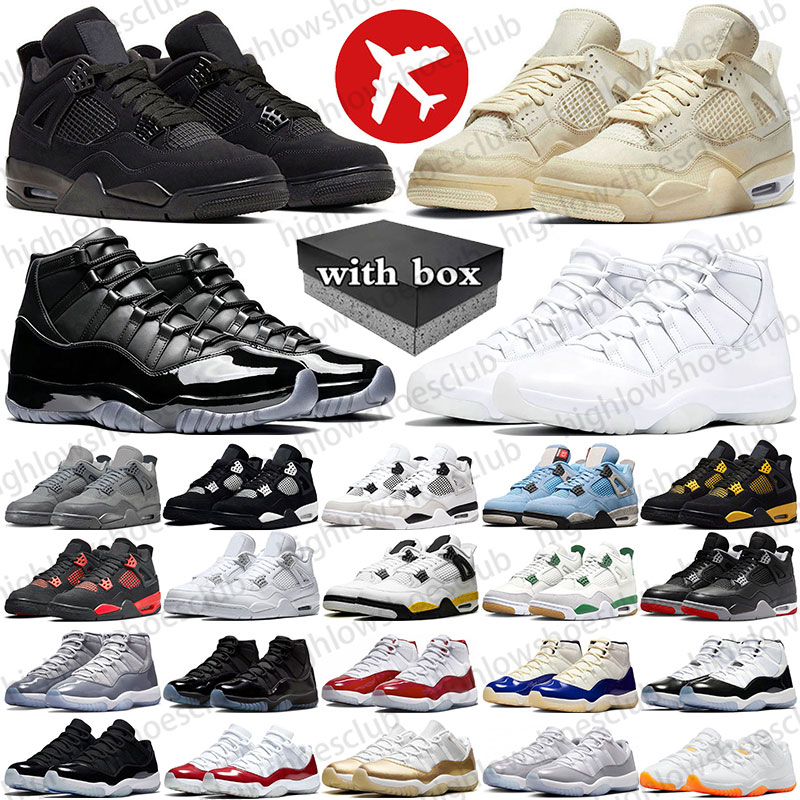 4 11 with box designer basketball shoes 4s 11s men trainer sneakers Tour Yellow Toro Bravo White Cement Gamma Blue j4 j11 mens womens sports