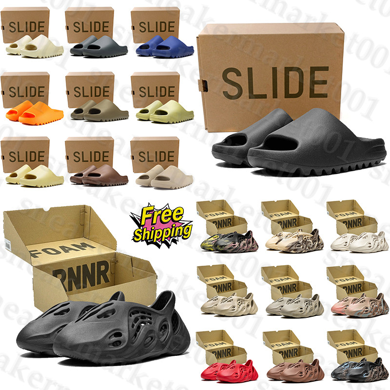 Free Shipping With Box Designer foam runners foamrunners sandals women slides clogs heels slippers claquette shoes for mens d h gate womens sandles