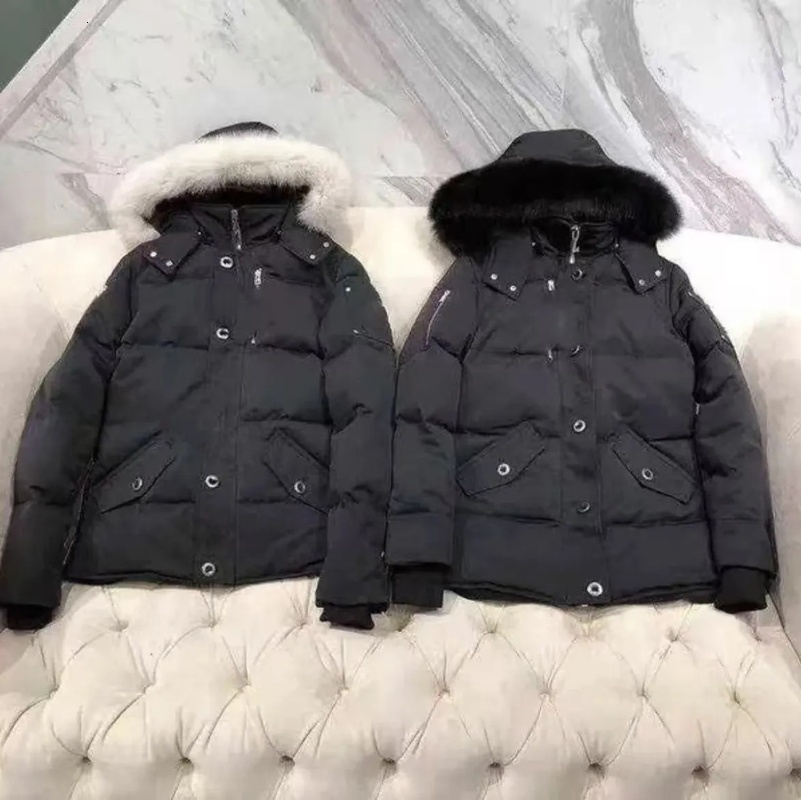 Moose Designer Parkas Jackets Mens Outdoor Windbreakers Puffer Short Parka Down Jacket Removable Fur Collar Unisex Loose Fit Winter Thick Warm Coat