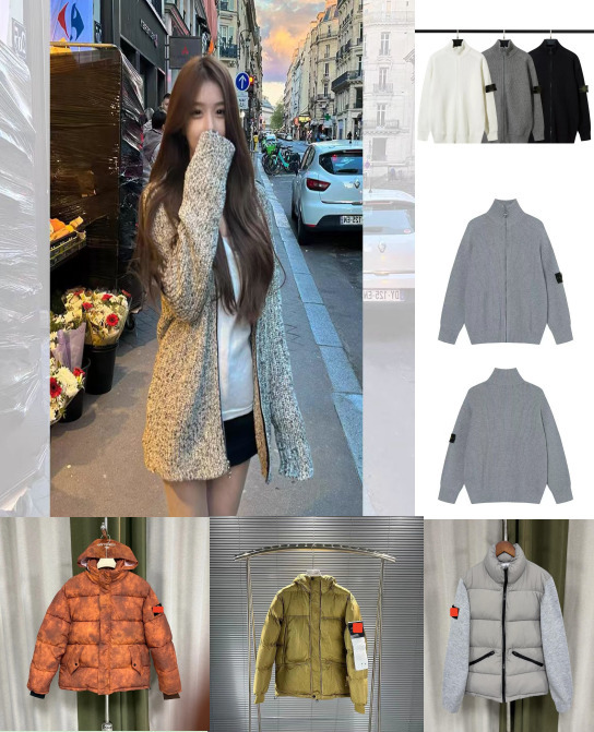 2026 new Stone lslasnd jacket men women designer Quarter Zip Pullover Sweater European Italian Style Casual Knit Top Loose Fit Long Sleeve Streetwea