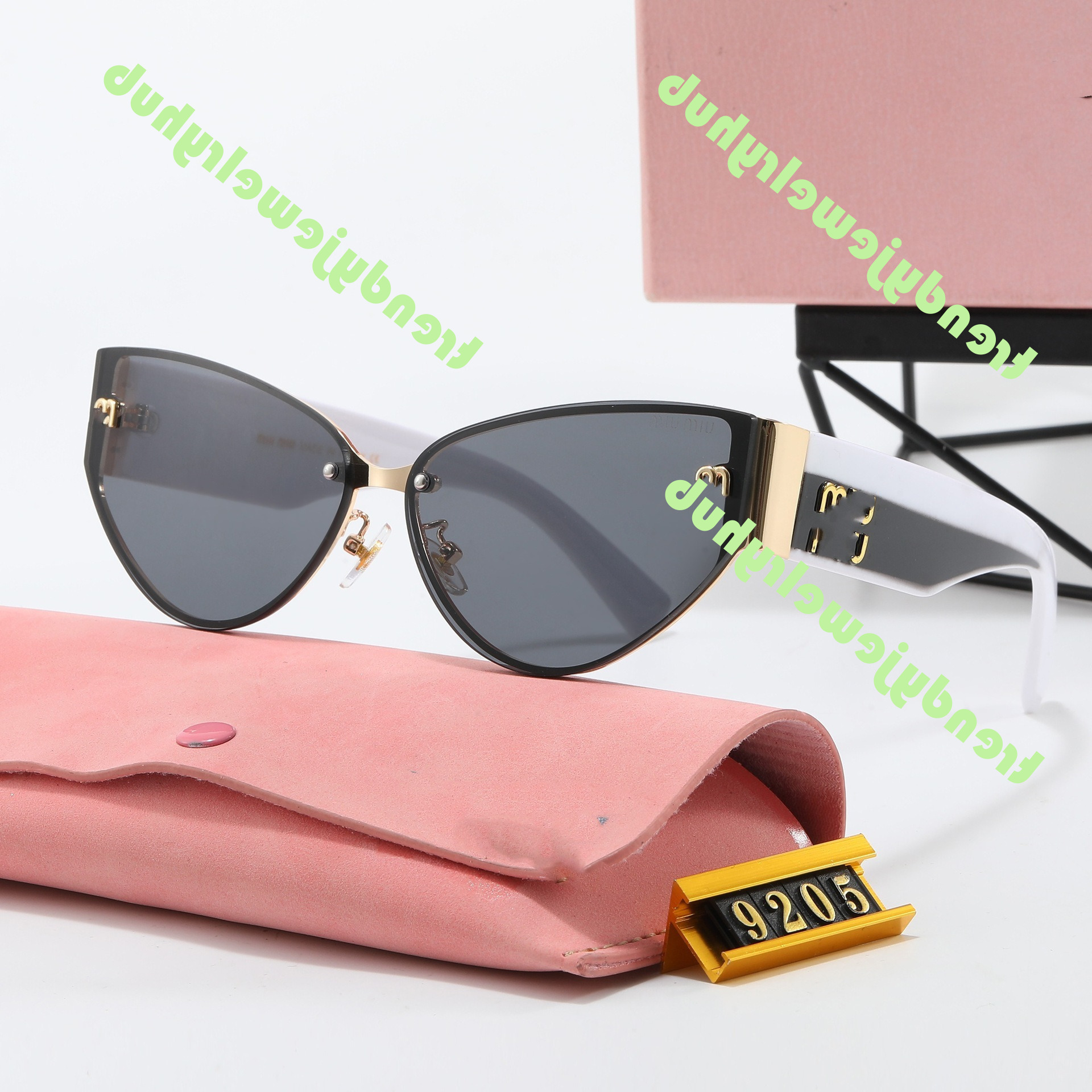 Designer Sunglasses Y2K Women Cat Eye Glasses Miuglasses Fashionable Unique Cat-Eye For Men UV Protection Frameless Color-Block Wide-Leg With Logo