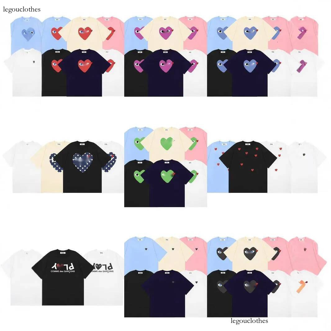 Mens Designer Play Tshirt Casual Red Heart Graphic Crew Neck Tees Summer Unisex Cotton Short Sleeve Fashion Red Heart Letter Print Tshirts