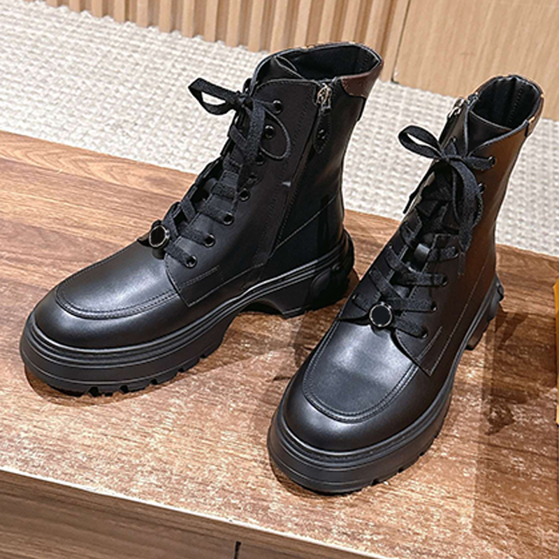 Designer Female Squad Lace Up Ankle Boot 1AICA High Quality Calf Leather Boots Canvas Print Embellishment Suitable Daily Traveling Outfit