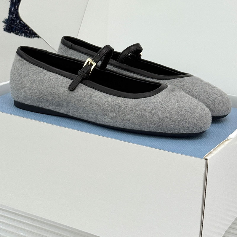 Fabric ballerinas Designer Fashion Week Sandals Womens Mary Jane Sandals High quality woven upper comfortable sheepskin lining sandals Classic brand