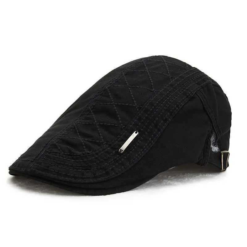 Hot Sale Men's Women Berets Summer Outdoor Sports Flat Cap Casual Cotton Beret Caps Peaked Stylish Hat With Small Metal Tag N260919