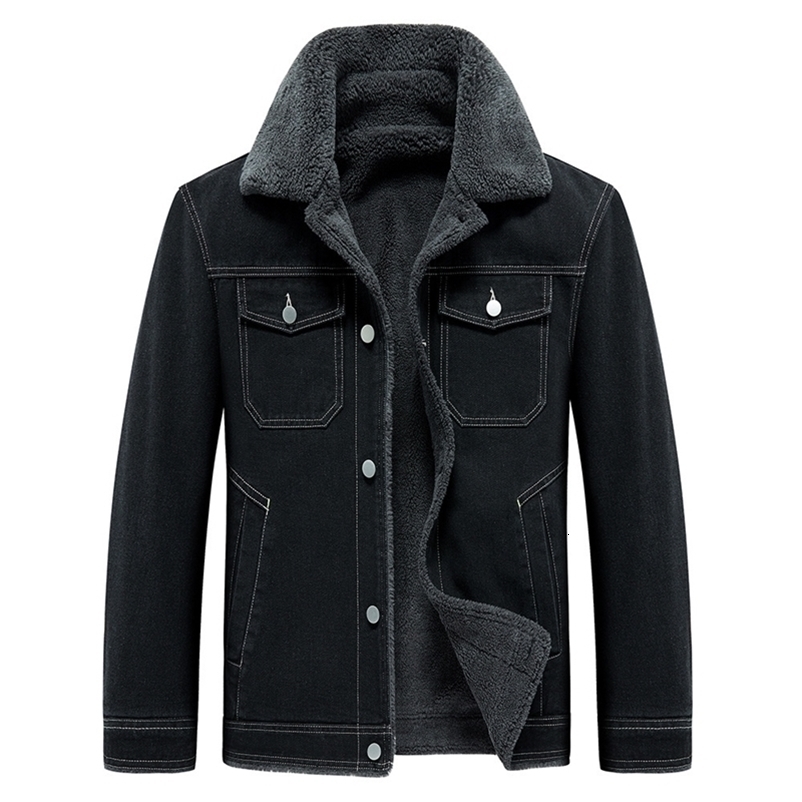 Fashion Men Black Denim Jackets Fleece Warm Jeans Coats Quality Male Cotton Casual Winter Outwear Clothes 5XL 260918