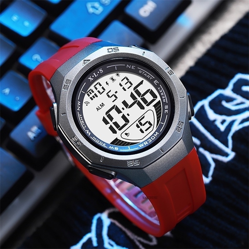 MAYZHISU Mens Sports Watch Waterproof LED Digital Wristwatches Stopwatch Alarm Clock Luminous Sport Watches for Man Teens 260909