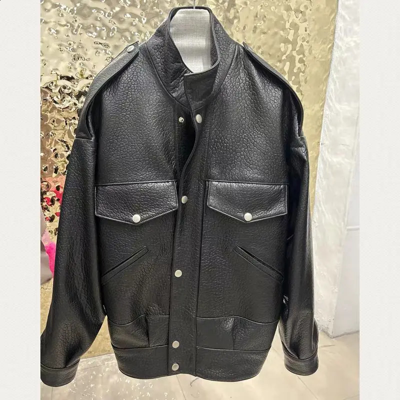 Natural Lambskin Leather Biker Jacket for Women 100% Sheepskin Leather Coat Long Sleeves H104 260918