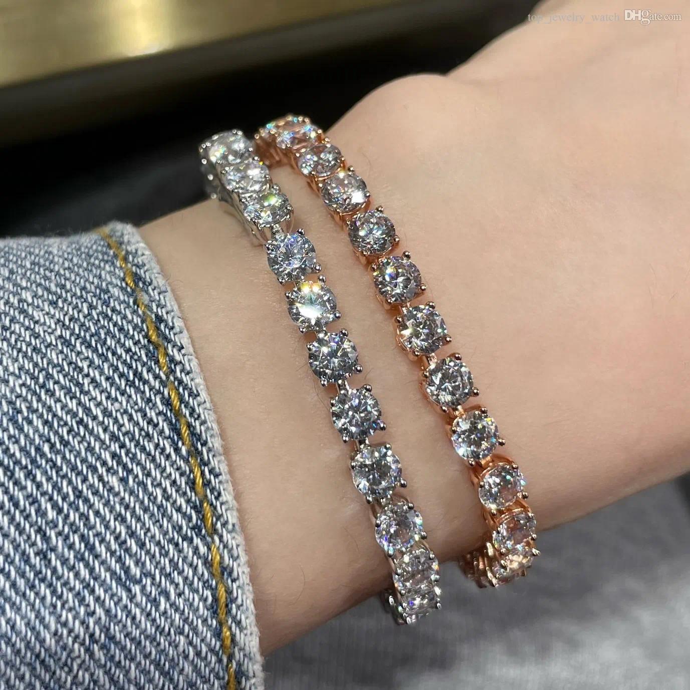 Designer top tennis bracelet for girls Silver Rose Gold Length 17CM counter quality inlaid zircon brand seal with box