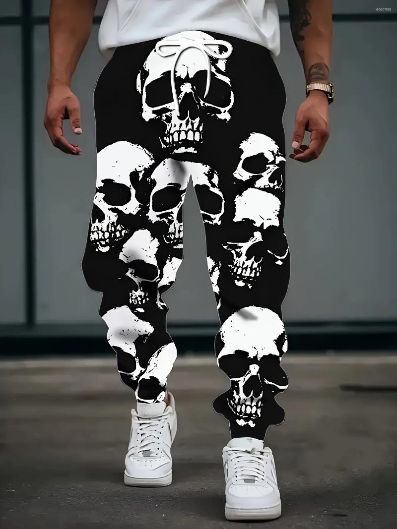 Spring/Summer Style Street Casual Stylish Simple Soft Comfortable 3D Skull Pattern Printed Men's Pants
