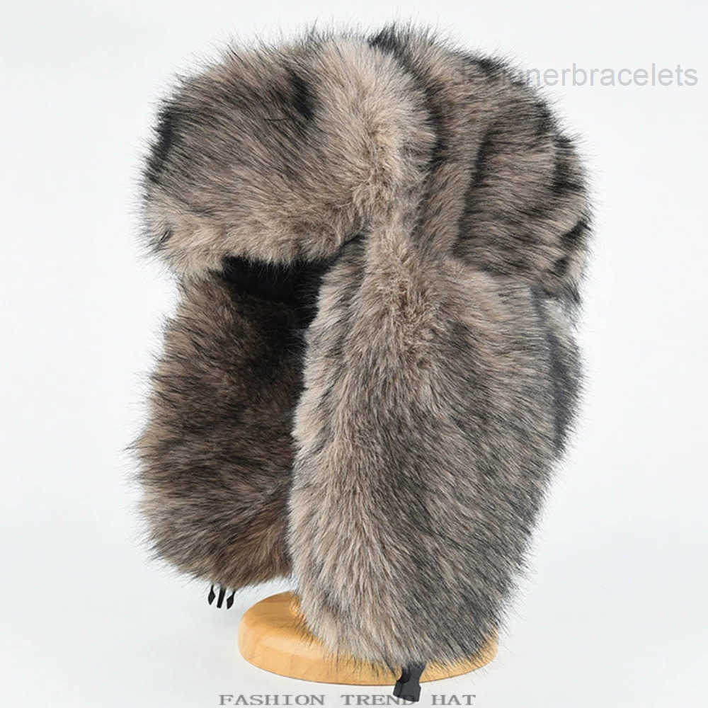 HT4993 Bomber Hat Thick Warm Winter Fluffy Fur Hats for Men Women Windproof Snow Ski Earflap Cap Male Female Russian Hat Ushanka 251218