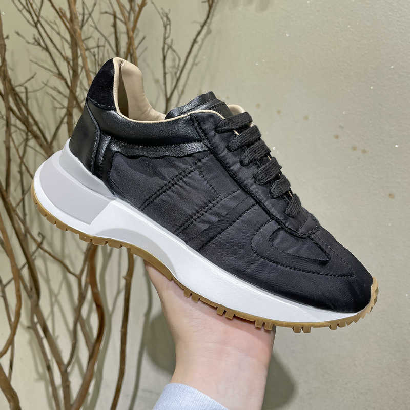 Casual Shoes mm6 Thick-Soled Dad Shoes Majid Training Genuine Leather Agan Same Style Summer Versatile Height-Increasing Breathable Sports White Sne