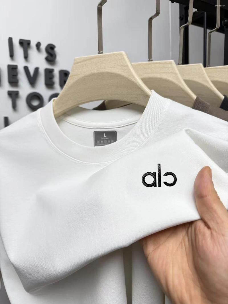 Men's Summer Luxury Letter Printed Design Ice Silk Elastic Lightweight T-shirt Casual Versatile Cotton High Quality Top