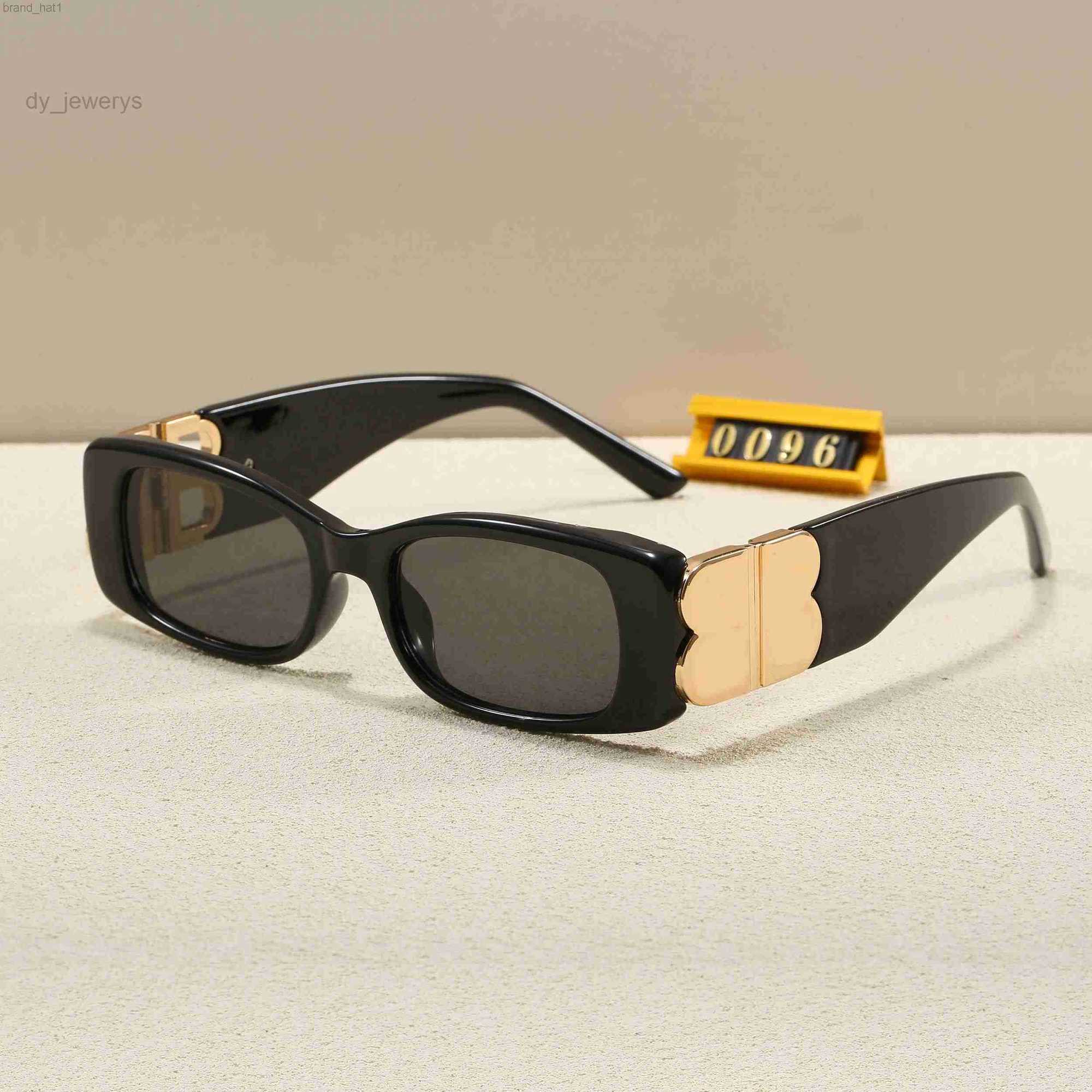 2025 Luxury Designer Sunglasses Men For Women Classics Black Rectangular Acetate Square Gold Metal Bb Beach Shading UV protection Glasses With BoxBb