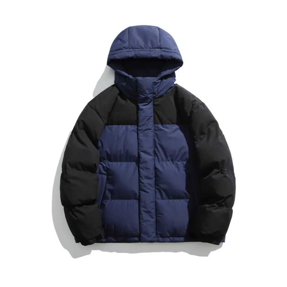 Men's Jackets 2025 Autumn and Winter Hooded Contrast Color Cotton Coat Men's Jacket Comfortable Warm Top X260919