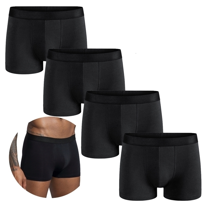 4pcs Pack Black Boxer Men Panties Cotton Underwear Male And Underpants For Homme y Set Shorts Box Slip Kit 260918