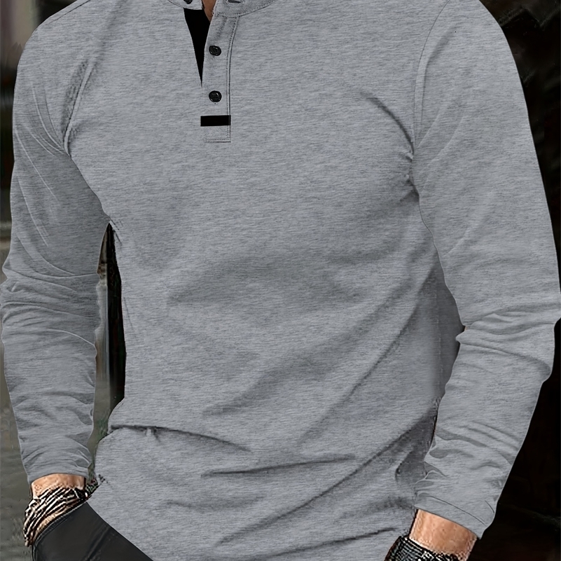 A Stylish Men's Round-Neck Plain Spliced Polo Shirt Suitable for Wearing at Home in Summer Autumn and Winter260918ww